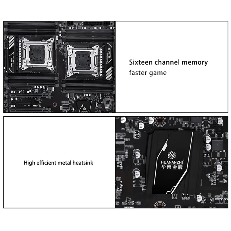 HUANANZHI X79-16D Материнская плата Intel двойной процессор LGA 2011 E5 2689 2670 V2 DDR3 1333/1600/1866 МГц 515GB NVME SATA3 USB3.0 E-ATX