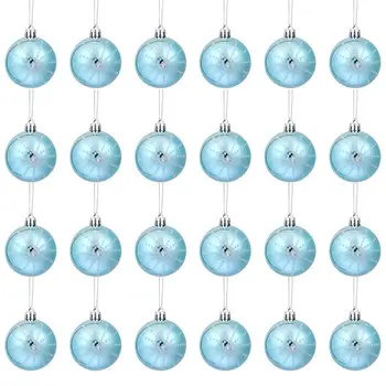 

24Pcs Christmas Decorative Balls Shatterproof Delicate Durable Plastic Balls Decor Balls Hanging Balls for Party Decor Garland