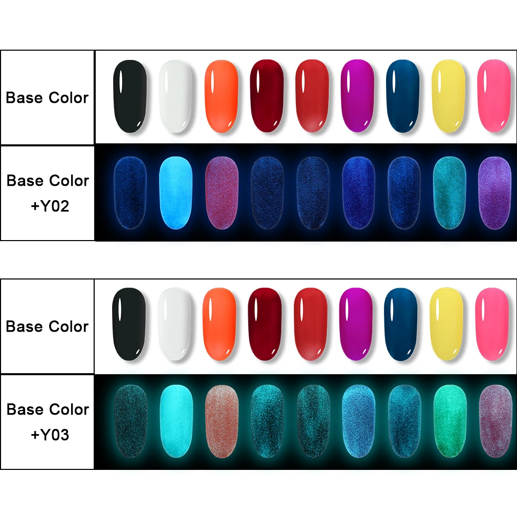 HNM 8ML Fluorescent Luminous Gel Nail Polish Glow In The Dark UV LED Lamp Soak Off Primer Manicure Art | Красота и здоровье