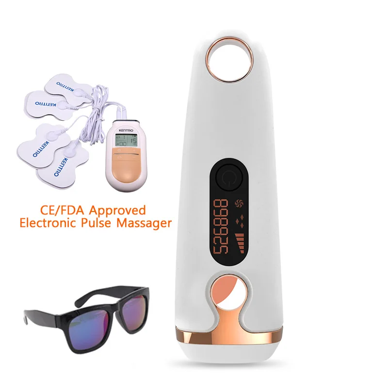 Elec. pulse massager IPL лазерная эпиляция 500000 Flash lcd дисплей Эпилятор постоянный Триммер бикини безболезненный Vancostar электрический эпилятор лазер - Цвет: Elec. pulse massager