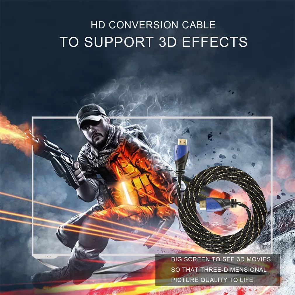 LESHP высокоскоростной 3 м/10ft синий+ черный HDMI 4 к x 2 к кабель высокой четкости 5 шт. поддерживает 3D и аудио канал возврата