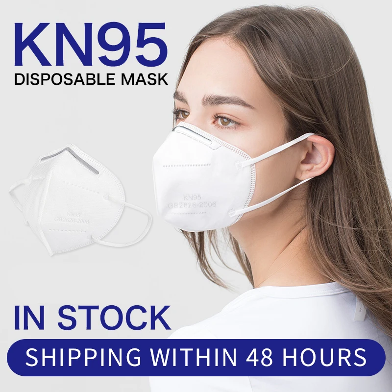 

100PCS KN95 Protective Mask Mouth Face Mask Dustproof Anti Pollution Mask Anti Fog Filter Mask
