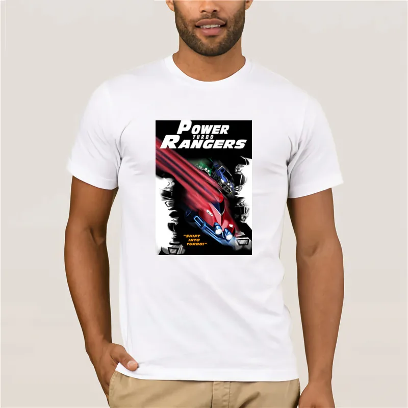 

100% Cotton tshirt men Power Rangers Fast and Furious Trendy Creative Graphic fashion summer mens T-shirt Top