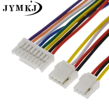Jst gh series 1.25, 10 peças 2p/3p/4p/5p/6 pinos conector com fio 100mm/150mm 1007 28 awg gh1.25 1.25mm