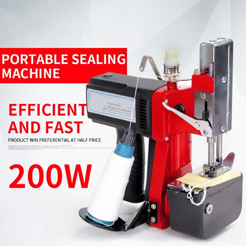 GK9-200 Gun Type Portable Electric Sealing Machine Woven Bag Sealing Machine Quick Packing Automatic Cutting Rope