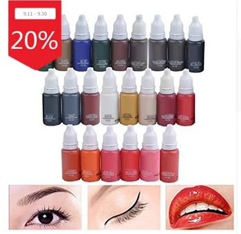 

High End Ink Permanent Pigment 15Ml 23 Color Tattoo Ink Set Paint For Microblading Eyebrow Body