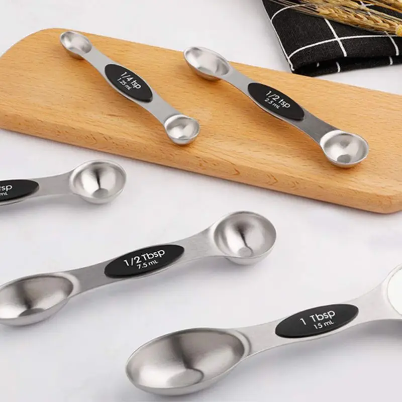 New 5 Count Magnetic Measuring Spoon Set Stainless Steel Measuring spoon Used in the kitchen baking Cooking essential TSP