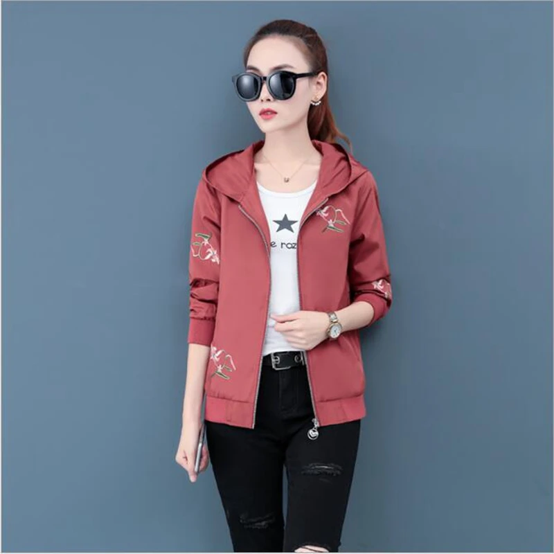 

New Hooded small jacket female short paragraph large size 4XL 2020 autumn retro embroidery jacket loose autumn female jacket