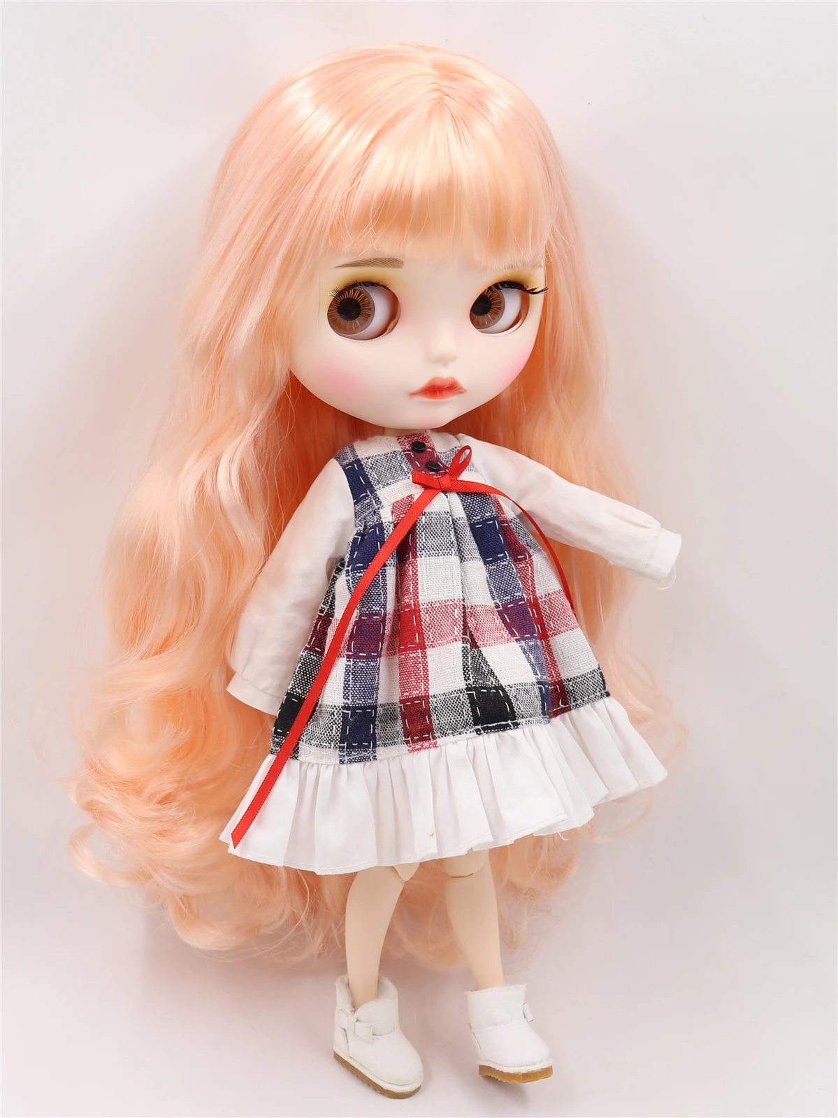 Poppy – Premium Custom Neo Blythe Doll with Pink Hair, White Skin & Matte Cute Face 1