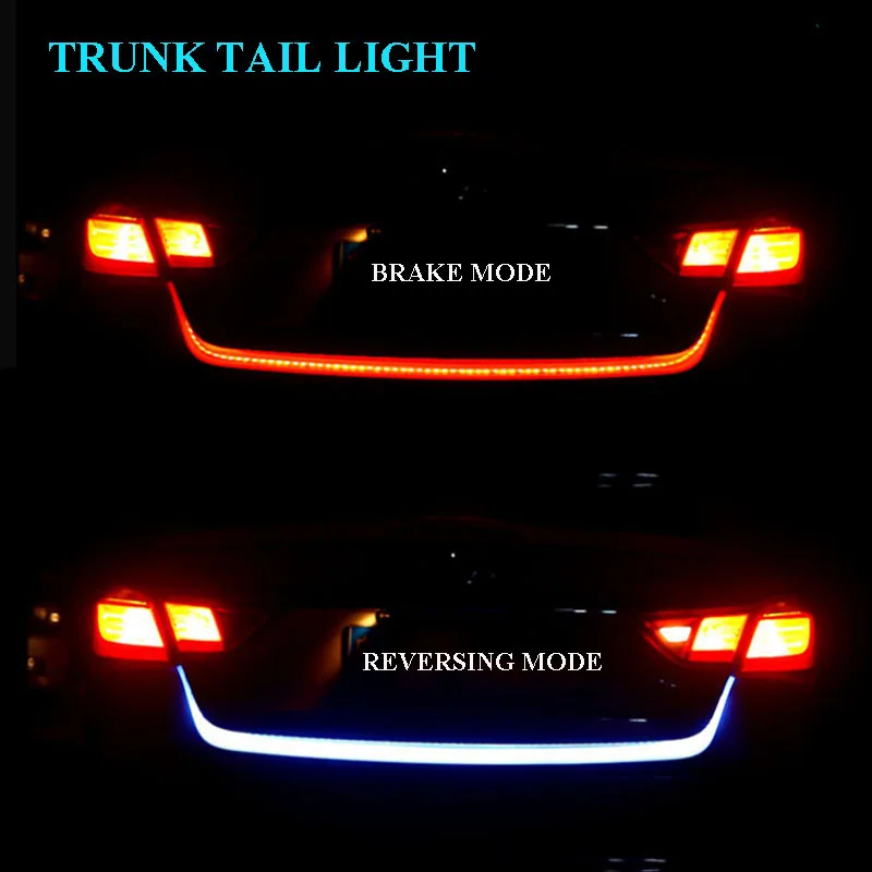 

Car Trunk Light 12V Car Rear Trunk Tail Light Brake Turn Signal Lamp Universal Dynamic Streamer Reverse Warning LED Strips