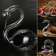 Декоративные вечерние украшения в форме лебедя, прозрачная 3D ваза для цветов, контейнер, стеклянная бутылка, креативная гидропонная домашняя Свадебная ваза