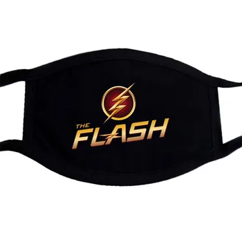 

The Flash Man Superhero Print Mask Face Winter Keep Warm Black Bilayer Unisex Masks Washable Dustproof Mouth Muffle Mask