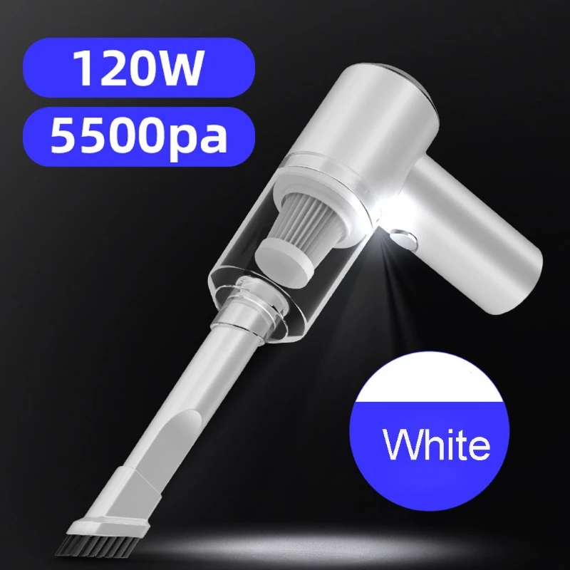 

USB Rechargeable Cordless 5500Pa 120W Portable Handheld Powerful Wireless Car Vacuum Cleaner for SUV Truck Home Office W91F