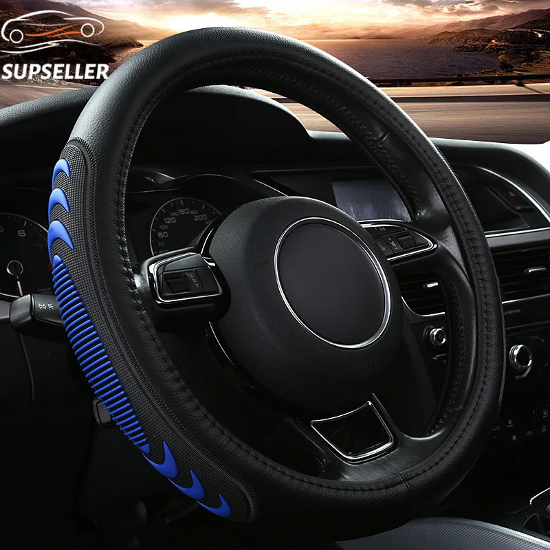 

steering wheel cover 38cm Microfiber Leather LANOS Qashqai RX450H Tiguan EXPLORER Sprinter Presage Venga RANGER E-Class Creta