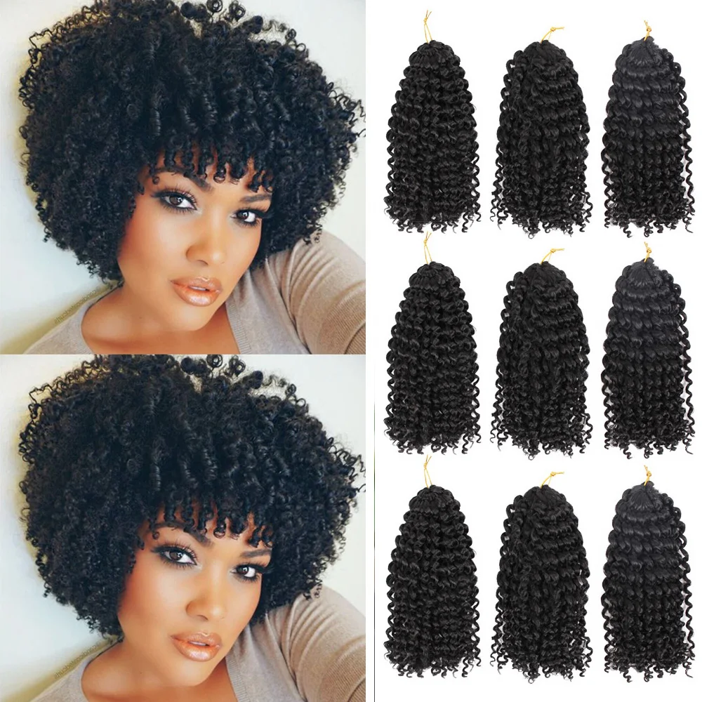 Marly Jerry Curl Jamaican Crochet Hair 3/Packs Ombre Crochet Braiding Hair Extensions Synthetic  Afro Kinky Curly for Women