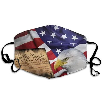 

America Flag Printing Reusable Breathable Washable Mask Fabric Cotton Mask Adult Mouth Cover Washable Reusable Mouth Mask