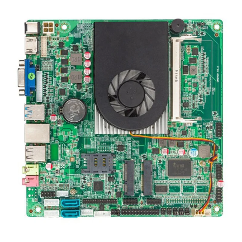 Mini ITX Motherboard I3H402C 1.7GHz CPU DDR3 8GB/1600MHz Thin Mainboard with Cooling Fan Support VGA HDMI for Desktop | Компьютеры и