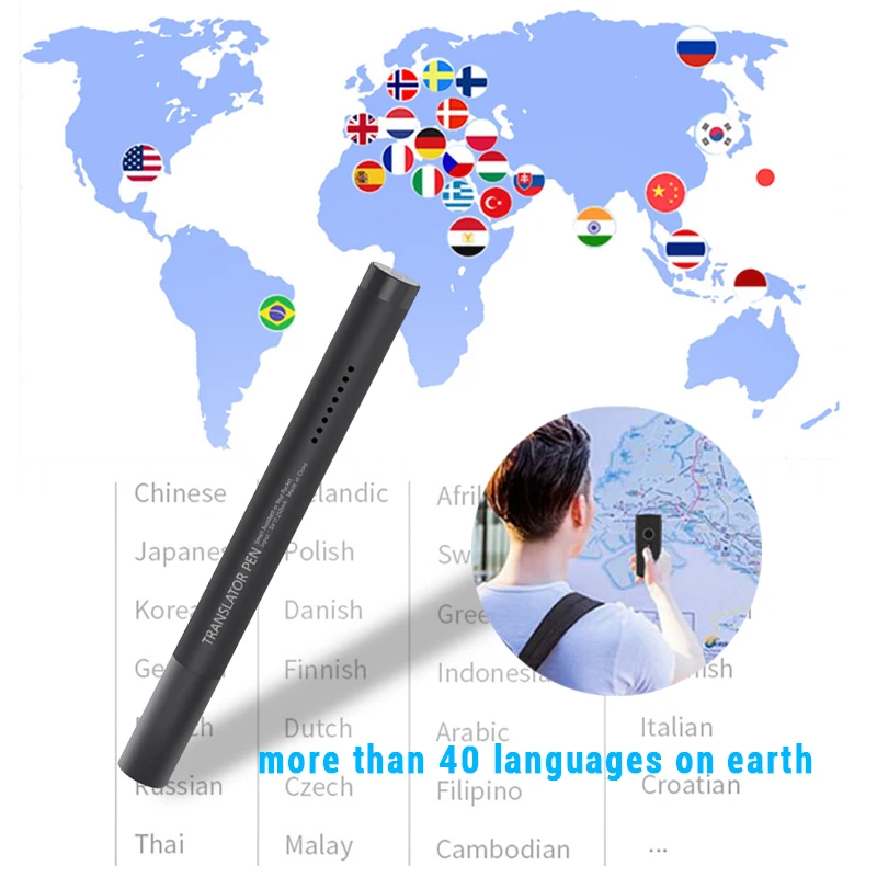Умный Портативный многоязычный мгновенный голосовой переводчик синхронный онлайн 40 языков s переводчик для бизнес-путешествия обучения