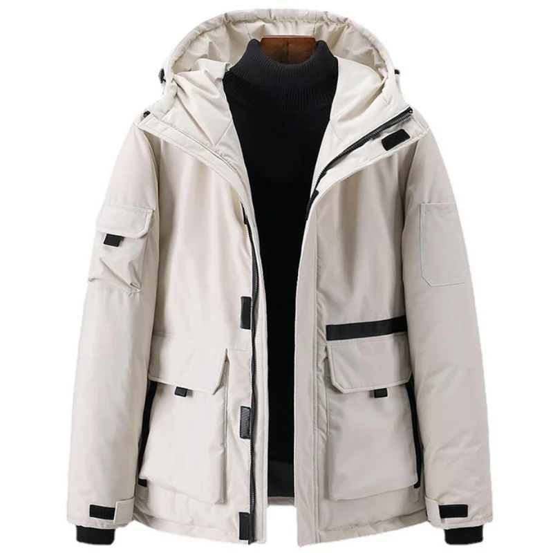 Men Winter Jacket New Fashion Blue Duck Down Jackets Men Hooded Down Jackets Warm Outwear Designer Black Coat Parkas Male