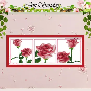 

Pink Memory Patterns Counted Cross Stitch 11 14CT Cross Stitch Set Wholesale Flower Rose Cross-stitch Kit Embroidery Needlework