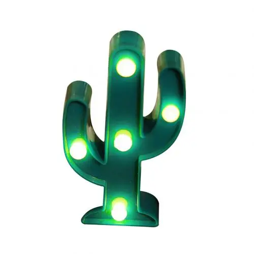 Cactus Светодиодный Светильник-ночник с 3D рисунком ананаса, фламинго, кактуса, светодиодный декоративный светильник, мягкая лампа для дома, Рождественское украшение - Цвет: Cactus