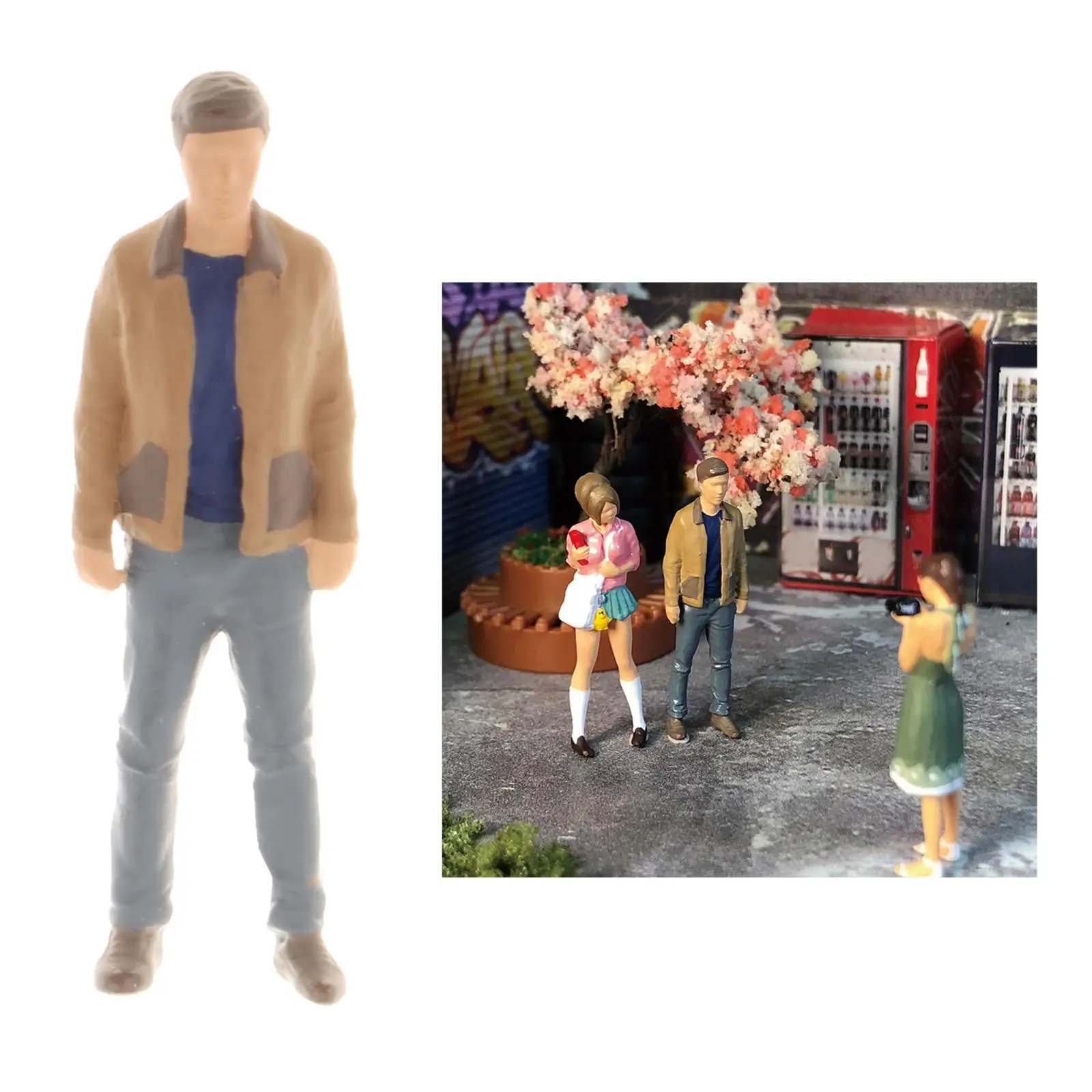 Mini Diorama Painted Figure People Gentleman Characters Doll Building Road Home Decor Collections