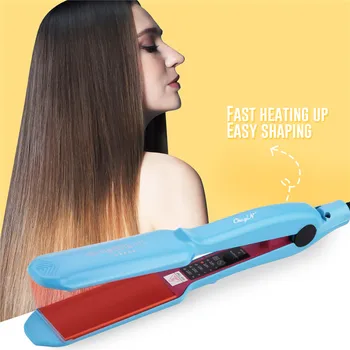 

Ckeyin 110-240V Professional Hair Straightener Nano Titanium Straightening Irons Fast Heating Flat Plate Dry Wet Temperature
