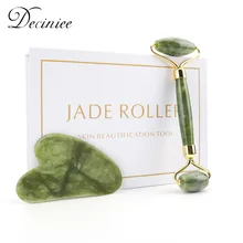 Pedra natural xiuyu jade rolo gua sha raspador placa guasha conjunto de quartzo ferramenta massagem facial face lift magro anti rugas massageador