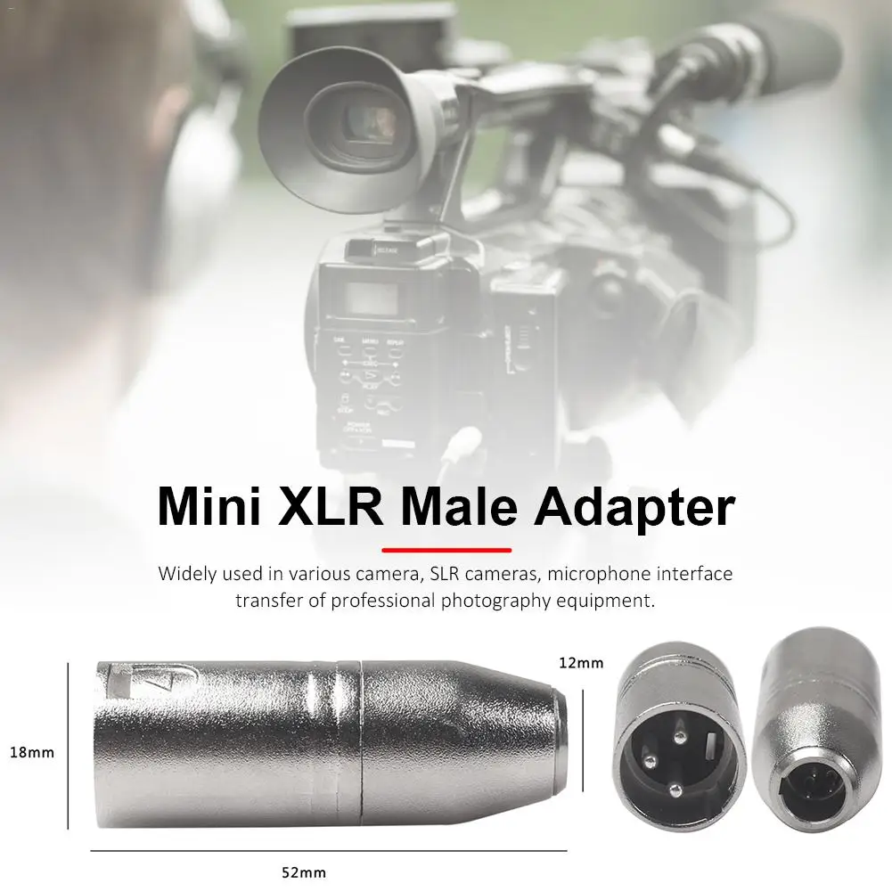 3-Pin Mini XLR Мужской адаптер микрофон аудио кабель Разъемы позолоченные металлические XLR адаптер SA519 Cannon концевые кабельные муфты