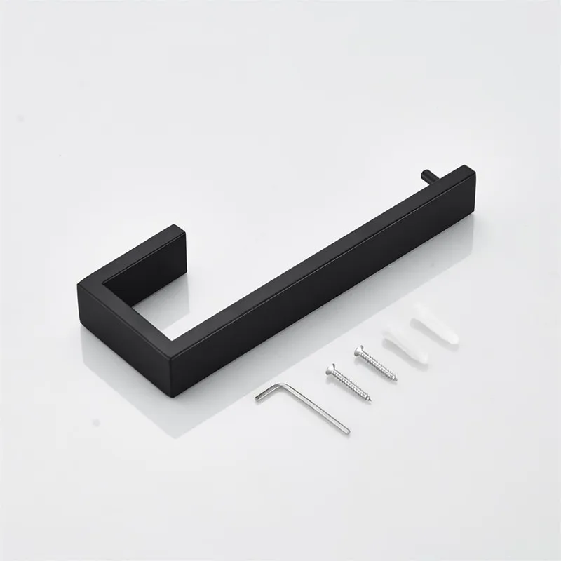 Towel rack Hongdec настенное крепление матовый нержавеющий черный набор аксессуаров для ванной комнаты - Цвет: Towel rack
