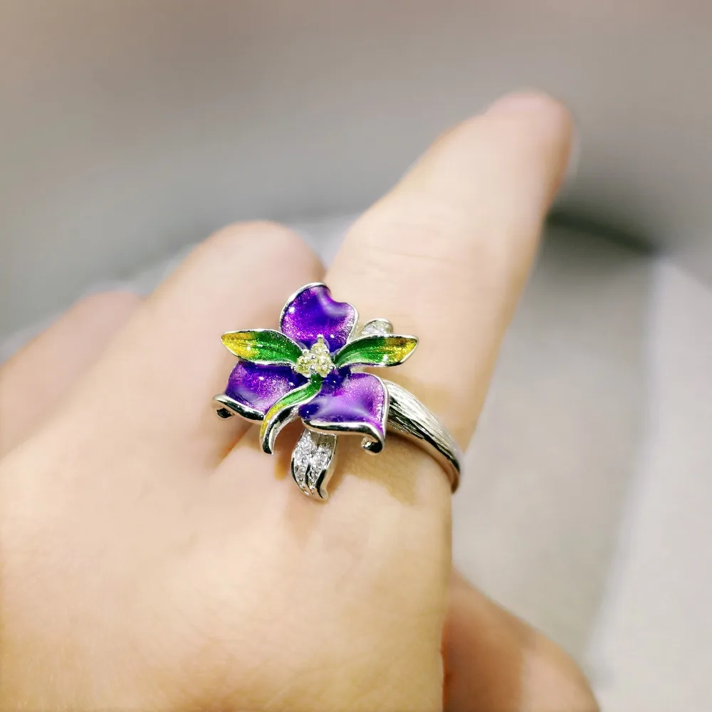 Женское кольцо с красным цветком модное украшение для свадьбы помолвки