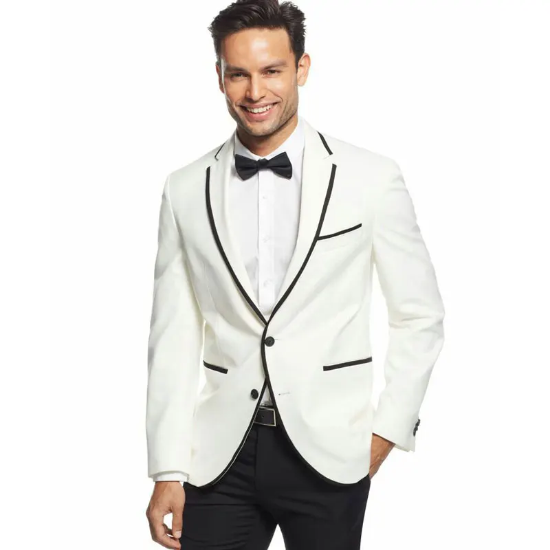 

Custom Made Groom Wedding Tuxedo Ivory Mens Suits Pants Best Man Blazer Costume Homme 2piece Groomsmen Coat Terno Masculino