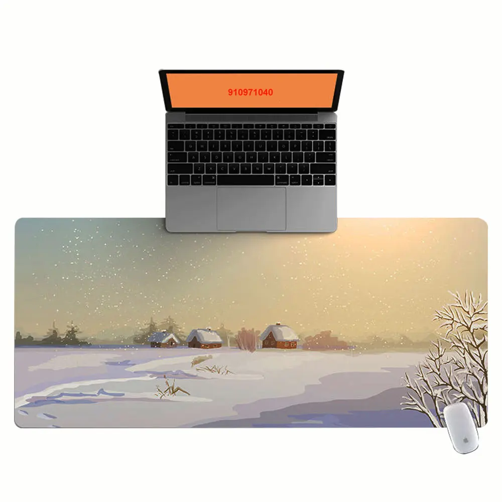 Large Office Computer Desk Mat Table Keyboard Big Mouse Pad Hut in the Snow Laptop Cushion Desk Non-slip Mat Gamer Mousepad Mat