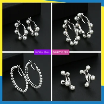 

Gear water drop long fringe geometric dense real natural pearl triangle diamond hair female drop Prom Party jewelry earrings