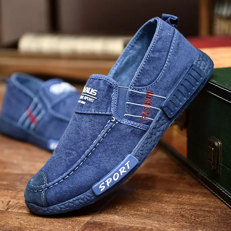 Zapatos informales de verano para hombre, zapatillas de lona lisas de goma, ligeras, impermeables