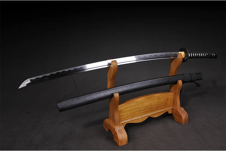 Японский настоящий меч катана 1060 Карон сталь Полный Тан ниндзя-мечи для битвы черный деревянный Сая резкость для резки