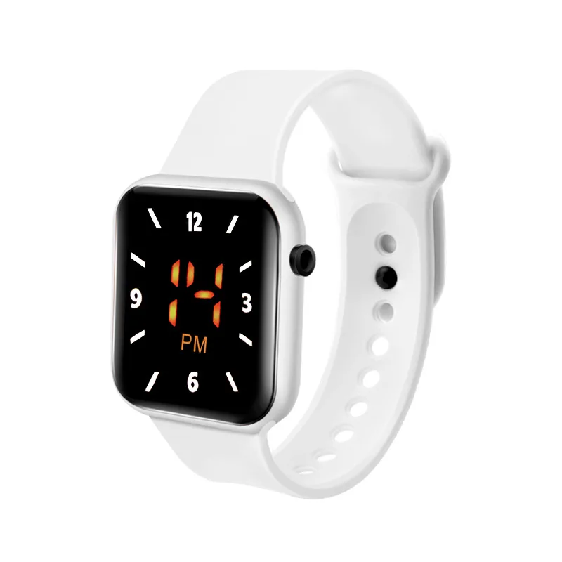 Hot Sales Led Women Men Digital Electronic Watch Fashion Square Dial Silicone Strap Waterproof Clock Men's Sport Watches Relogio