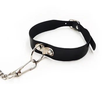 

BDSM Collar Sexy Leash Ring Steel Chain Slave Bondage Toys For Lover Role Play Erotic Posture Spreader Cosplay Gags&muzzles