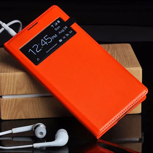 Кожаный чехол с откидной крышкой для смарт-чехол для samsung Galaxy S4 S 4 Mini GT I9190 I9195 I9192 GT-I9190 GT-I9505 GT-I9500 чехол для телефона - Цвет: Orange
