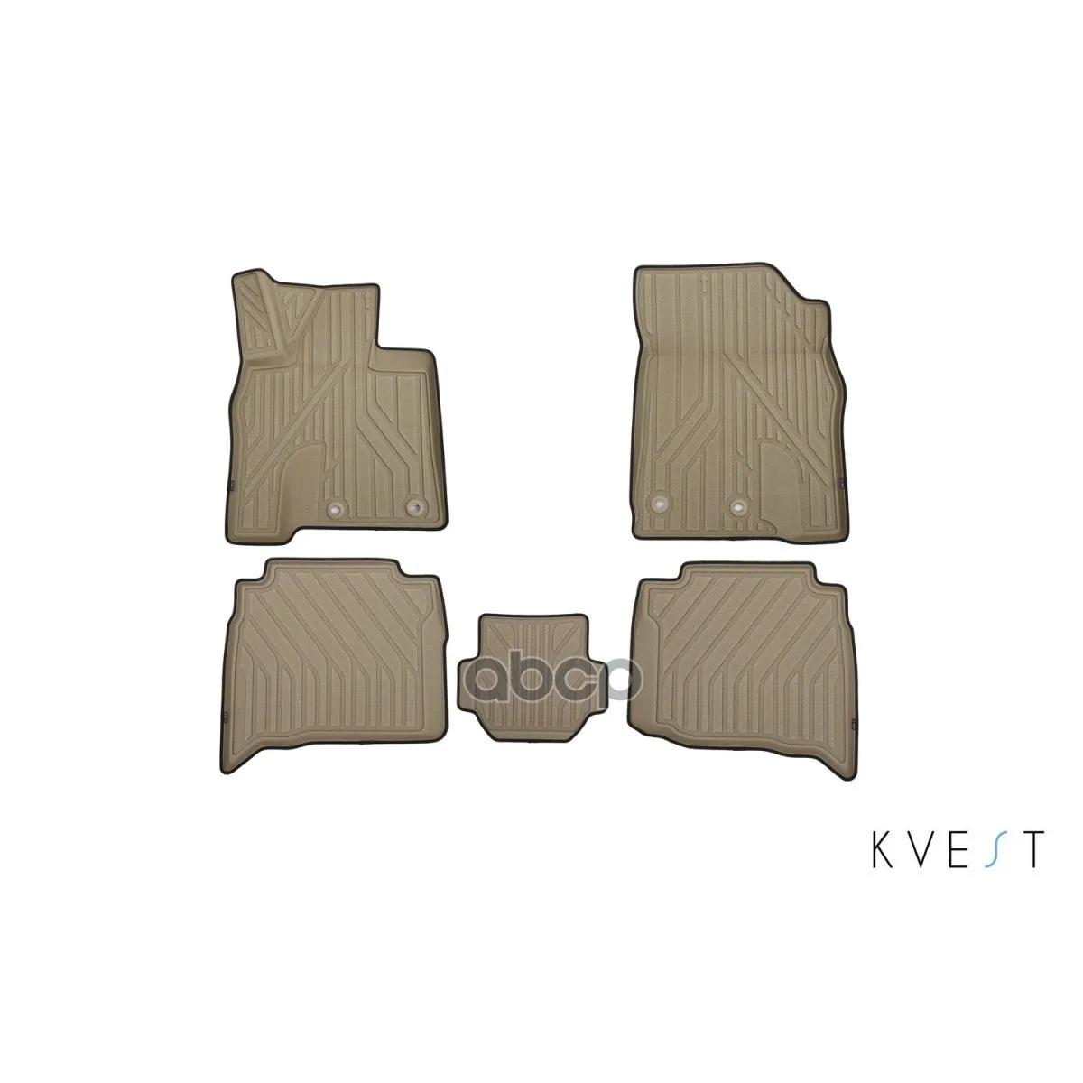 Mats Kvest 3D Salon Lexus LX-5 Pieces.(Polystar, Beige, Black) KVEST art. KVESTLEX00002Kb
