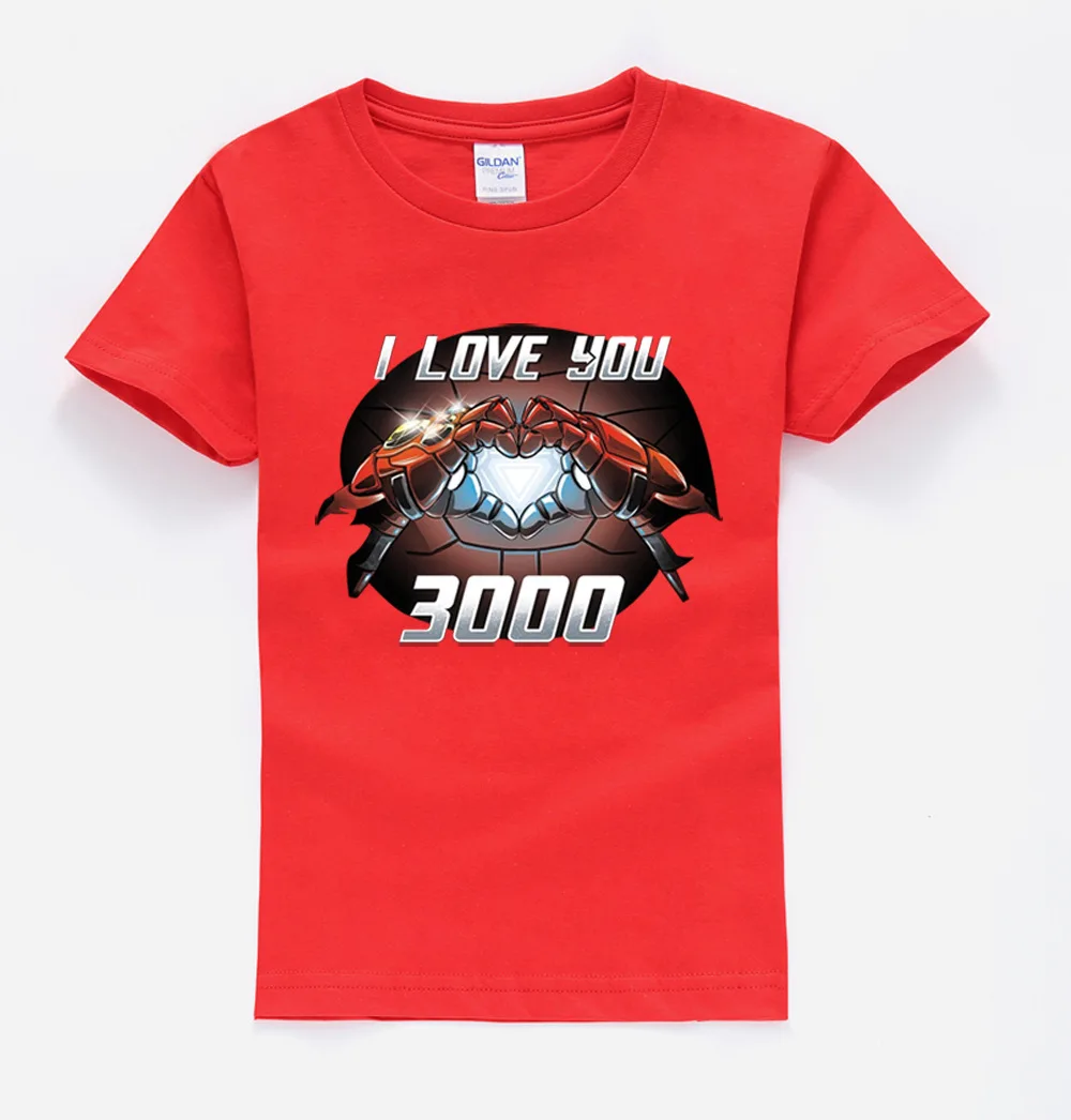 Мстители 4 I LOVE You 3000 Marvel детская одежда Love You три тысячи раз футболка с короткими рукавами