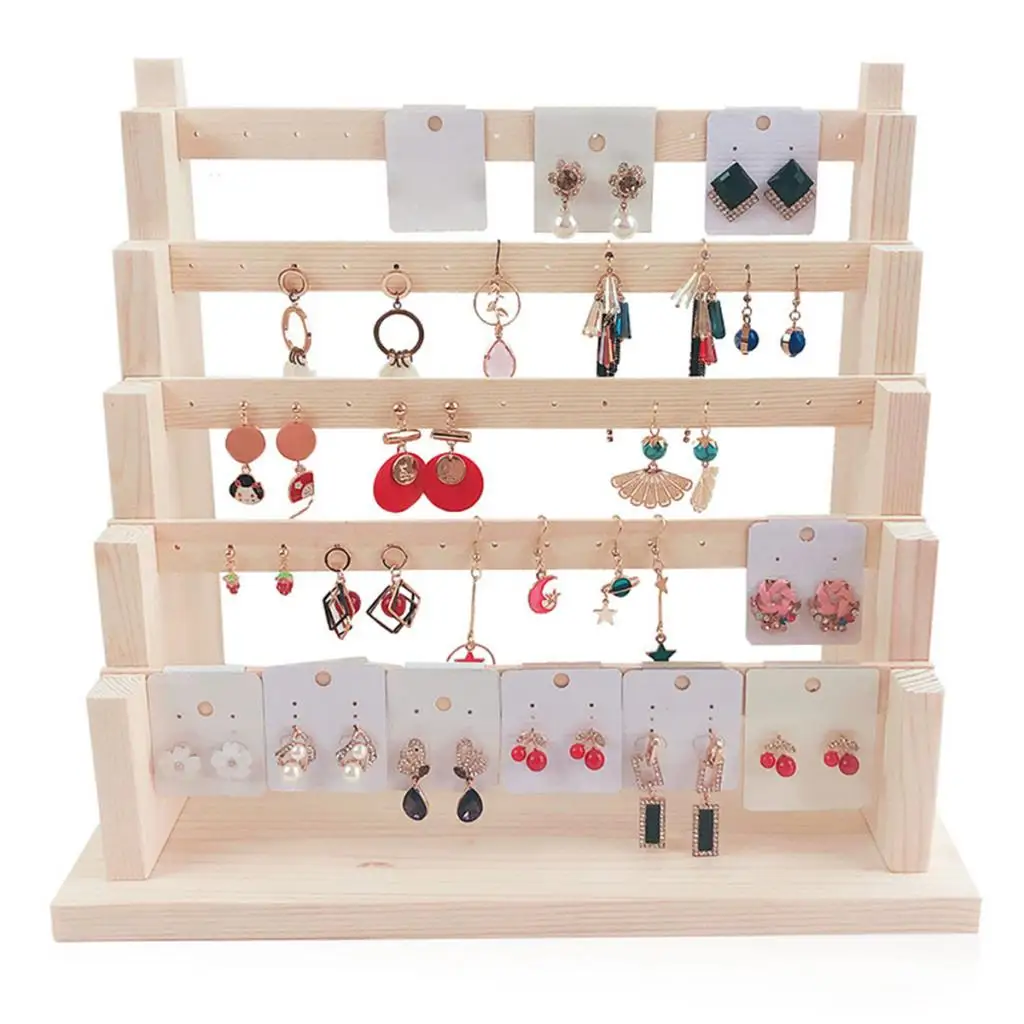 Wood Earring Stand Earring Holder Display Stand Jewelry Display Rack Tiered Jewelry Jewelry Packaging