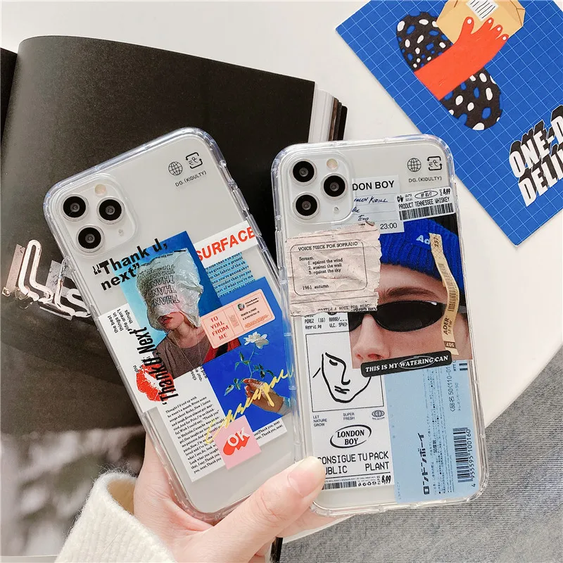 Old Newspaper Silicone Soft Phone Case For iPhone 12 Mini 11 Pro XS Max X XR 8 7 6 6s Plus Cover Fundas Fashion Street Art Style | Мобильные