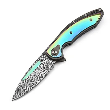 

Brightly Colored Knife Stainless Steel Outdoor Folding Knife Multi-Function Wilderness Survival Portable Defensive Knife
