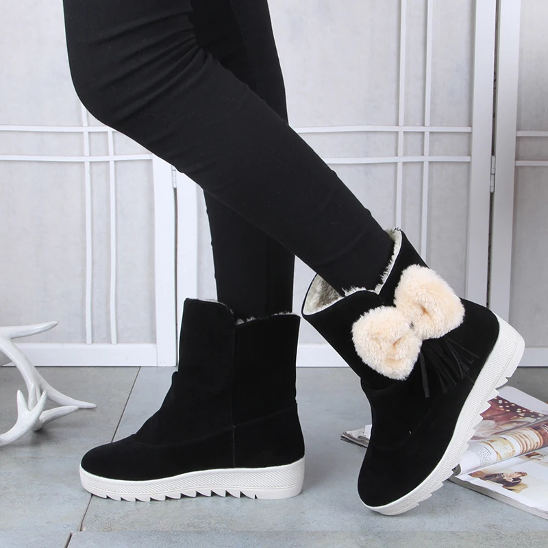 

LZJ New Women Boots 2020 Increase Within Ankle Boots for Women Winter Shoes Plush Flat Snow Boots Zapatos De Mujer Size 35-40