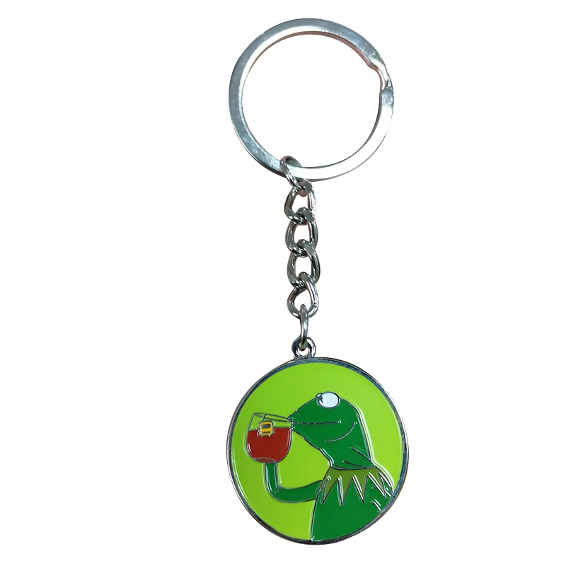 Kermit лягушка питьевой чай "Это не мой бизнес" брелок Забавный интернет мем |
