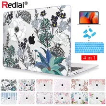Redlai красочный Цветочный принт Узор Жесткий чехол для Macbook Pro 13 16 дюймов с сенсорной панелью Air 13 A1932 A1989 A1990 Air 11 12