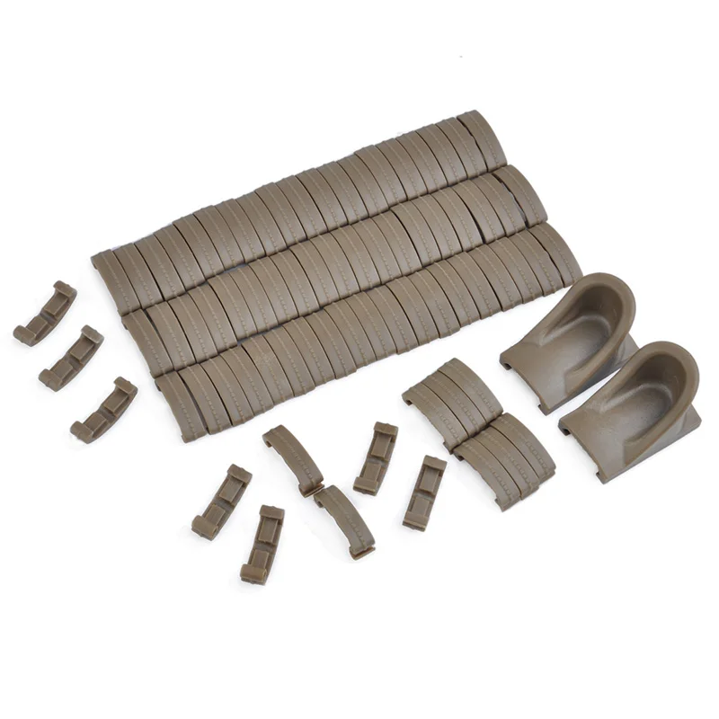 Коричневый Tactical 70 Unids 1 Pack Larue Handguard Index Clips Rail Cover Finger Stop Fit All 20mm Weaver Rail Hunting Accessories MP02055 - Цвет: Коричневый