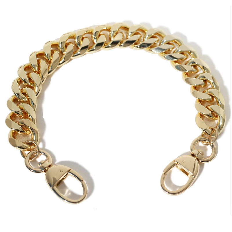 Cadena de aluminio de 20-40cm de oro plateado, correa para bolso, asas para bolso DIY, correa para bolso de repuesto, correas para bolso, accesorios para cadena