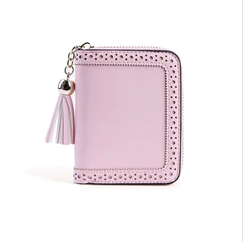 

Women Tassel Card Holders Lady Leather Clutch Wallet Business Credit Card Coin Bag PU Purse Zipper Case